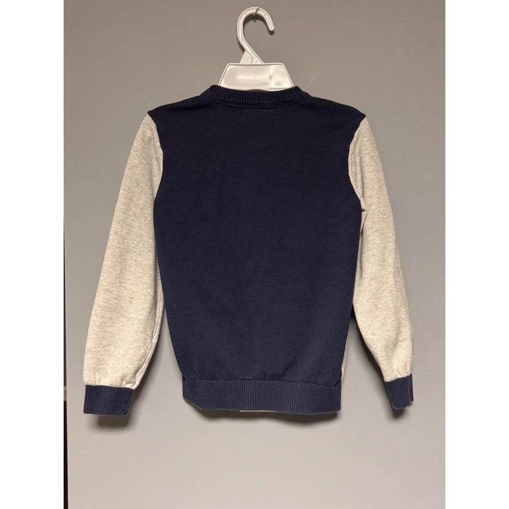 Janie and Jack Disney Mickey Mouse Kids Sweater Gray Navy Blue Cotton Size 7